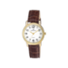 GRAND 34MM WHITE DIAL IPG BROWN LEATHER