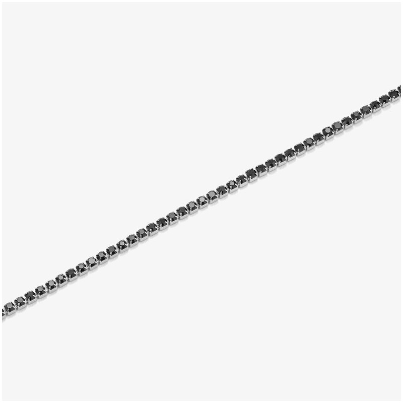 Pulseira Riviere Prateada e Preta FREEDOM Homem RADIANT Joias