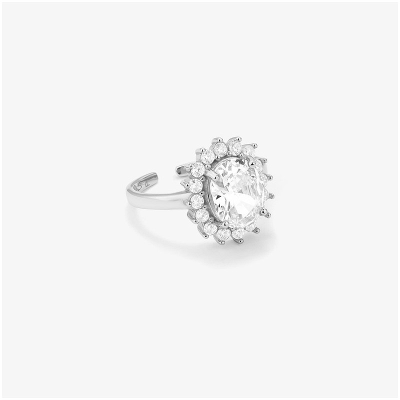 Anel de Prata com zircónia branca THE CROWN Radiant