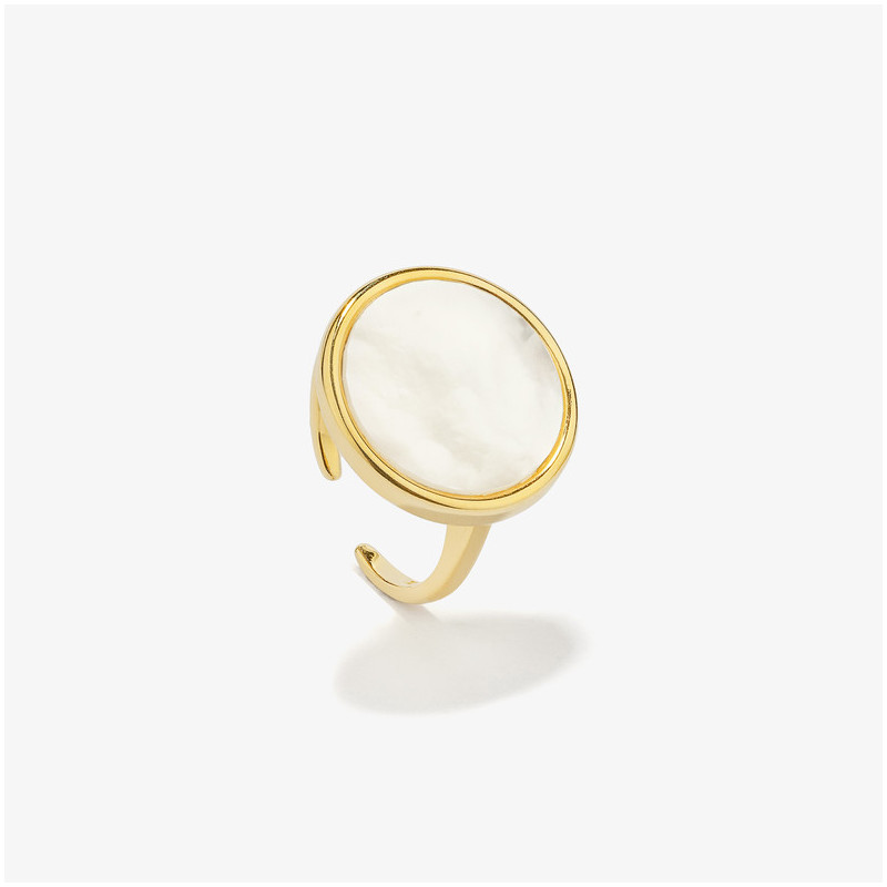 Anel redondo dourado com pérola MOTHER OF PEARL Radiant