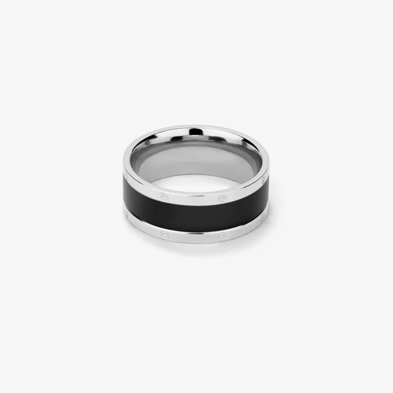 Anel Homem Nogueiras Stack Preto 26