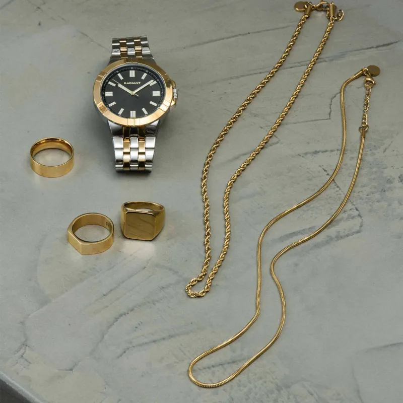 Anel Dourado T26 SHINE & MATT Homem RADIANT Joias