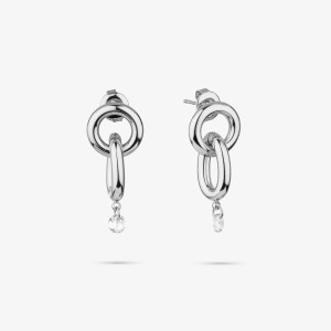 Brincos Mulher Zendaya Loop Prata | Design Elegante e Contemporâneo