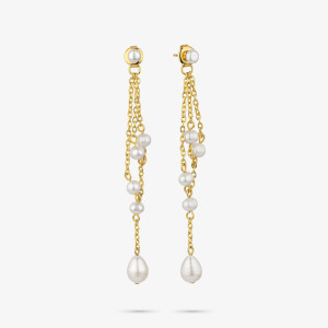 Brincos Mulher Bridgerton Pearl Ouro | Design Elegante com Pérola
