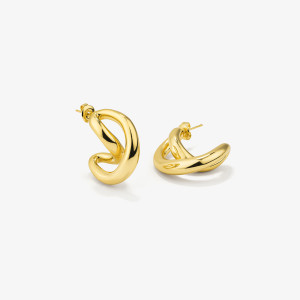 Brincos Mulher Blake Twist Ouro | Design Moderno em Aço Dourado