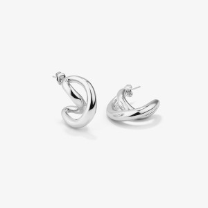 Brincos Mulher Blake Twist Prata | Design Twist em Aço Prateado