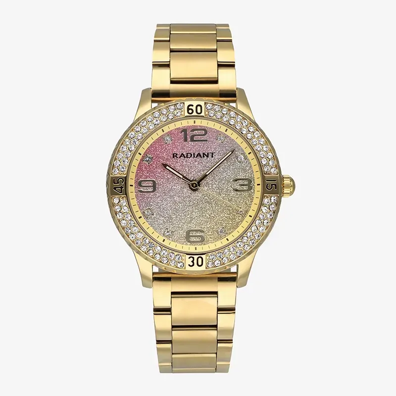 FROZEN 38MM GOLD/PINK DIAL IPG SS BAND