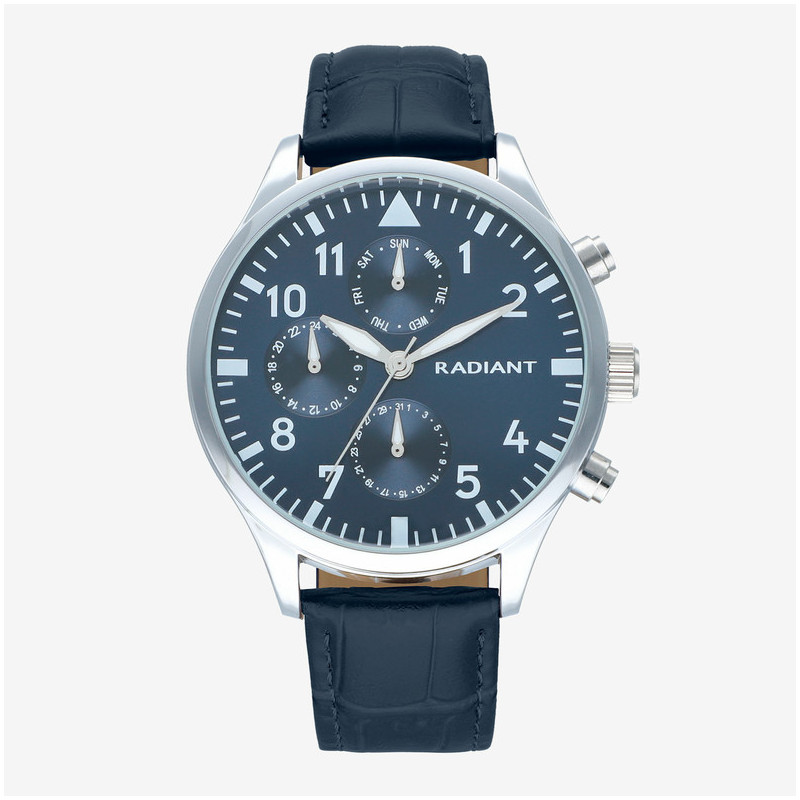 Radiant Caiman Relógio de Homem com Bracelete de Couro Azul