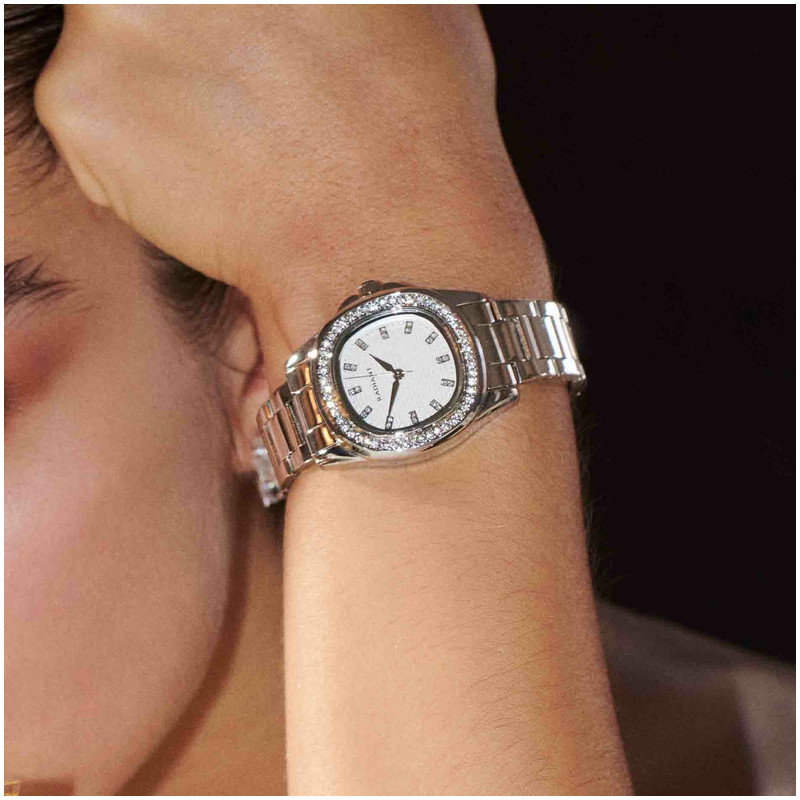 Radiant Scape Relógio de Mulher Prateado com Bracelete de Aço