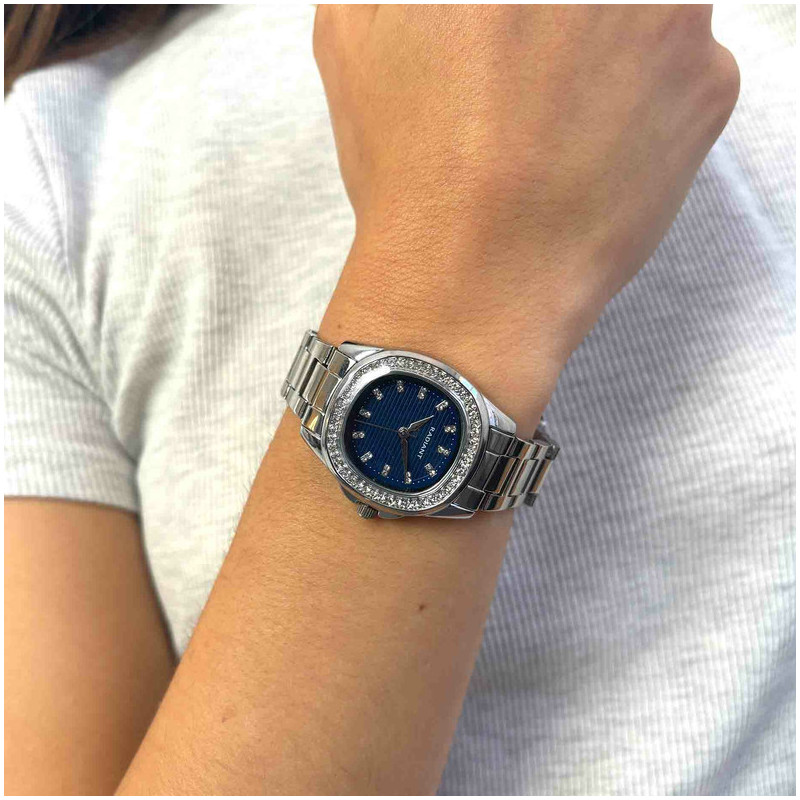 Radiant Scape Relógio de Mulher Azul Prateado com Bracelete de Aço
