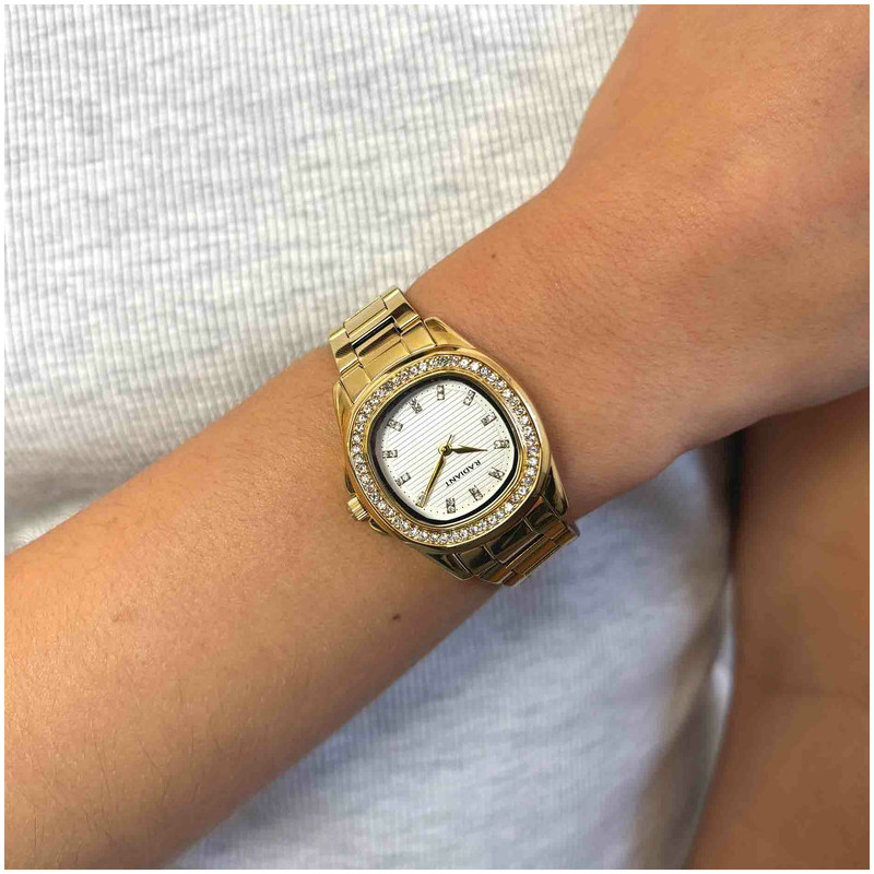 Radiant Scape Relógio de Mulher Dourado Bracelete Aço