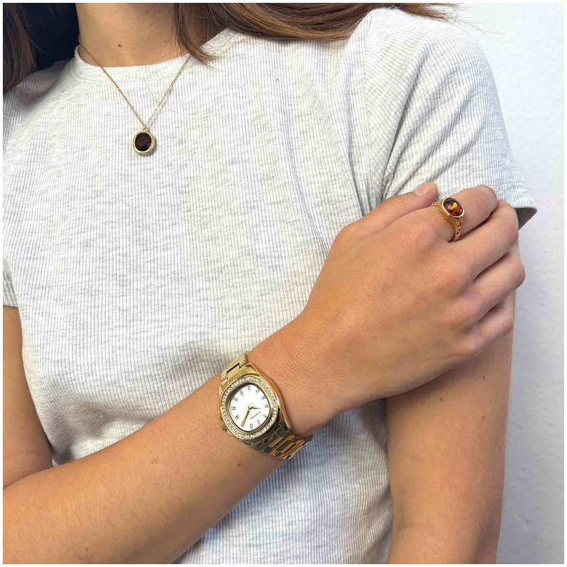 Radiant Scape Relógio de Mulher Dourado Bracelete Aço