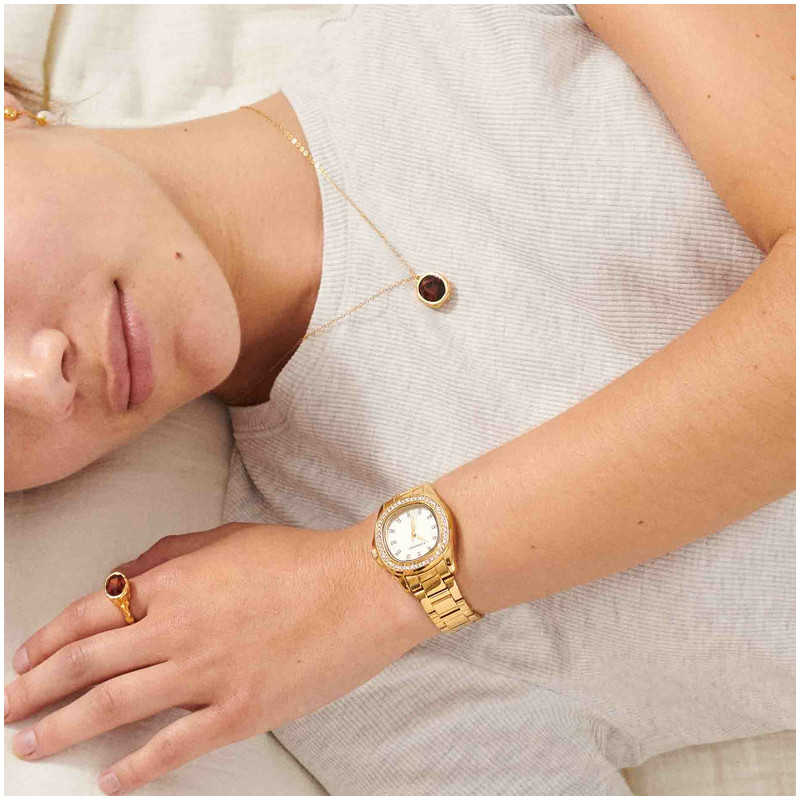 Radiant Scape Relógio de Mulher Dourado Bracelete Aço