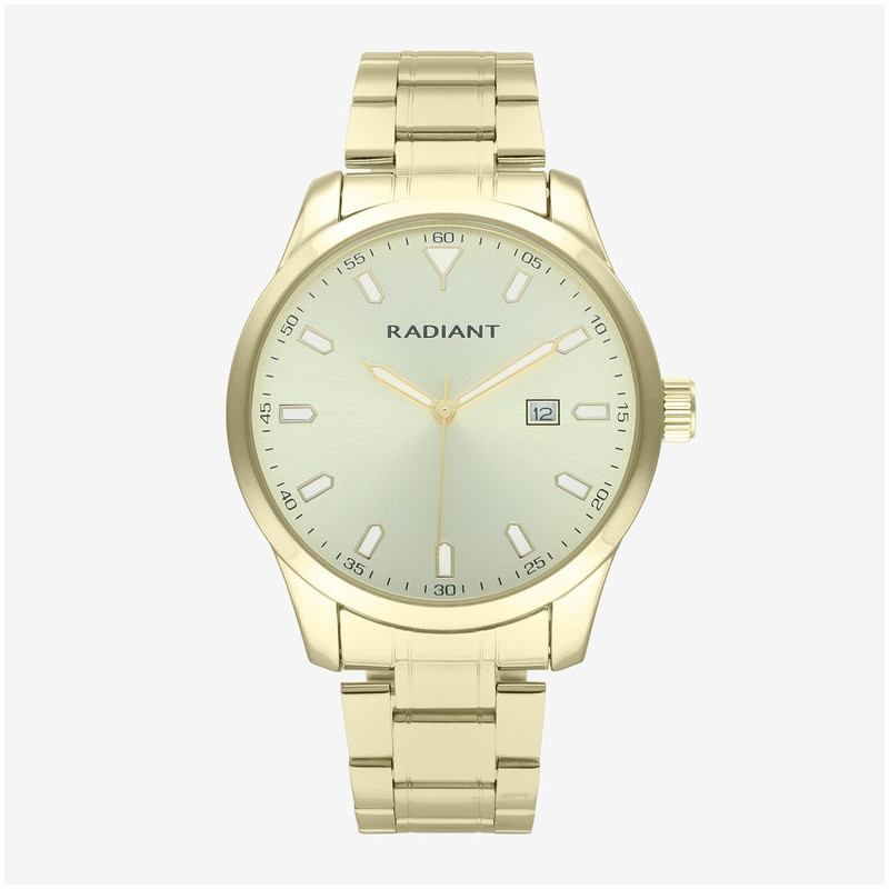 Radiant Victory Relógio de Homem Dourado Bracelete Aço