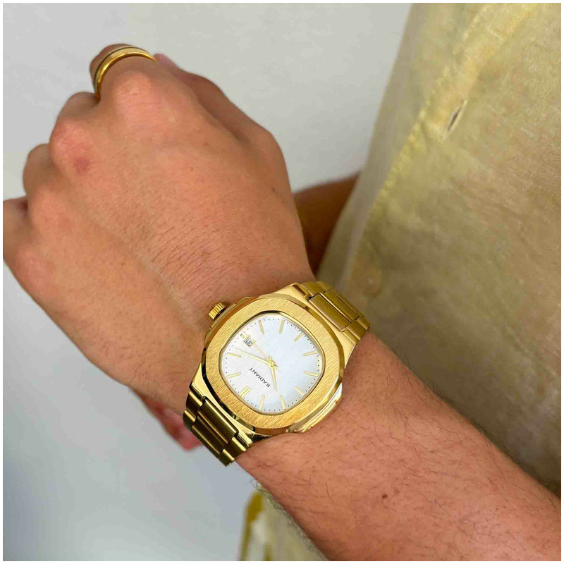 Radiant T-Time Relógio de Homem Dourado Caixa Hexagonal