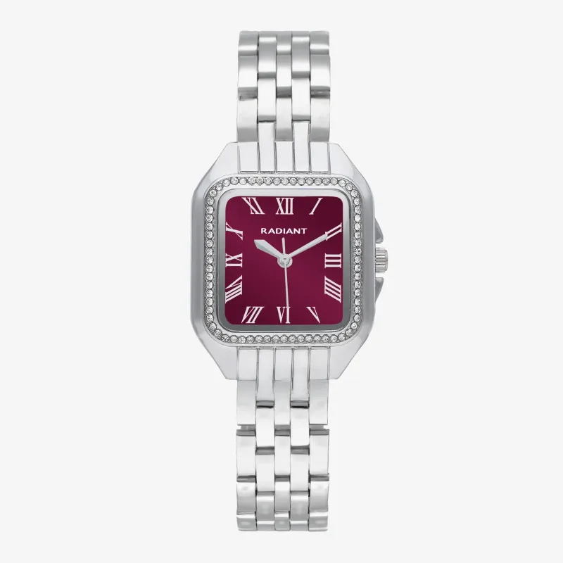 Relógio Bahamas Luxe em Burgundy/Prateado