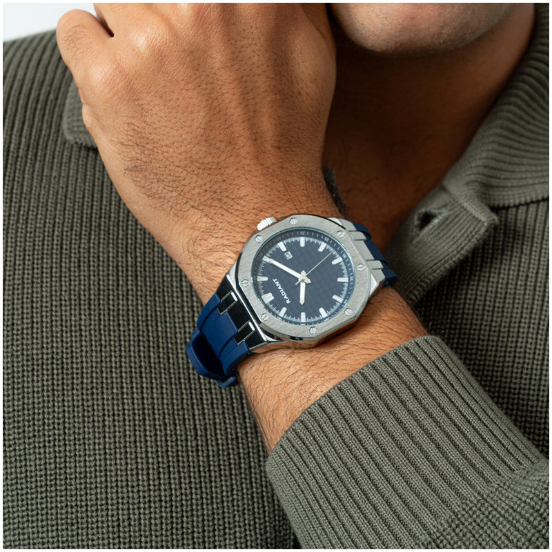 Relógio Homem Leonardo Azul/Pulseira de Silicone