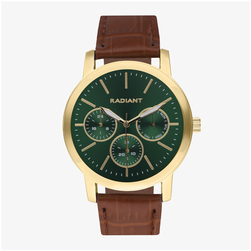 Relógio Homem Harry Verde-Ouro/Castanho