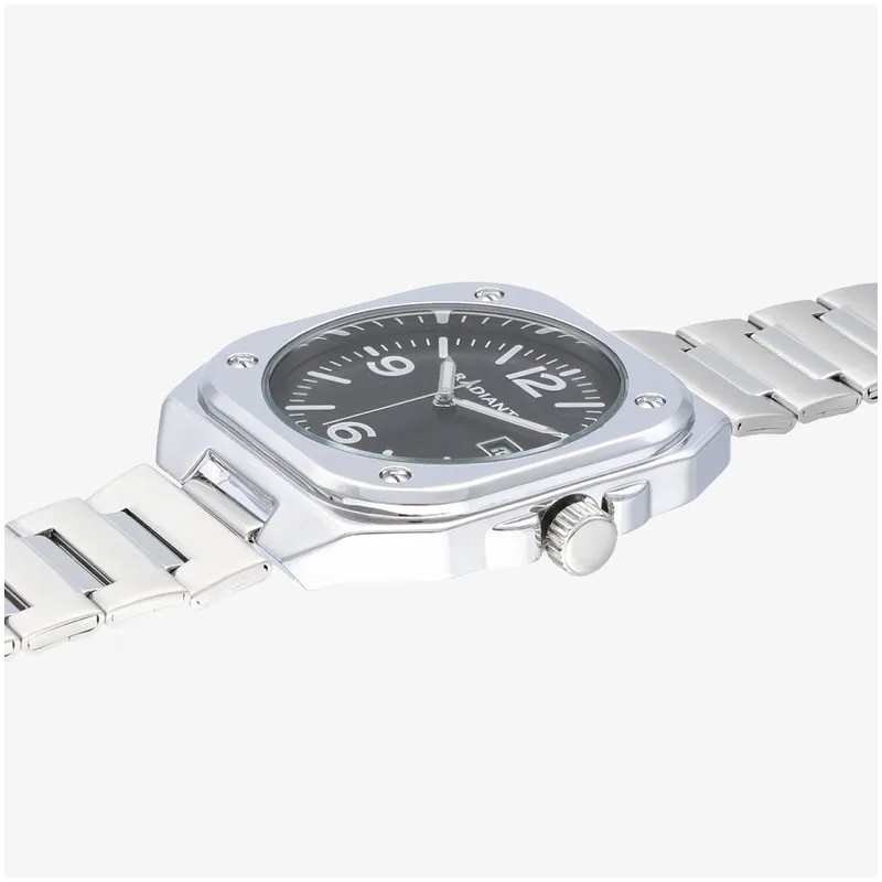 Relógio Homem Vittorio Preto Prateado