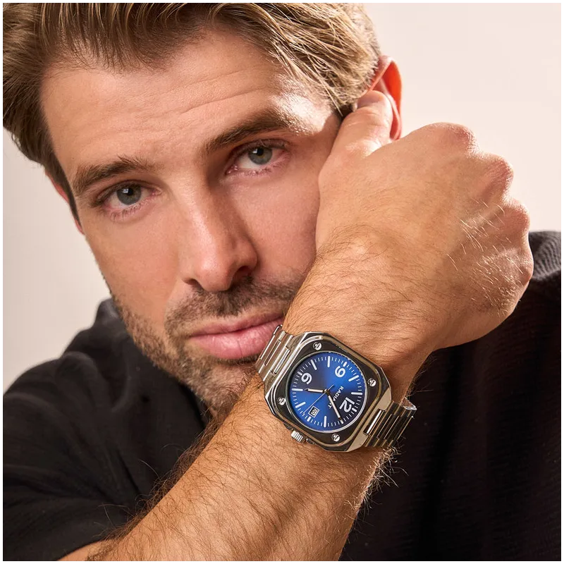 Relógio Homem Vittorio Azul Prateado