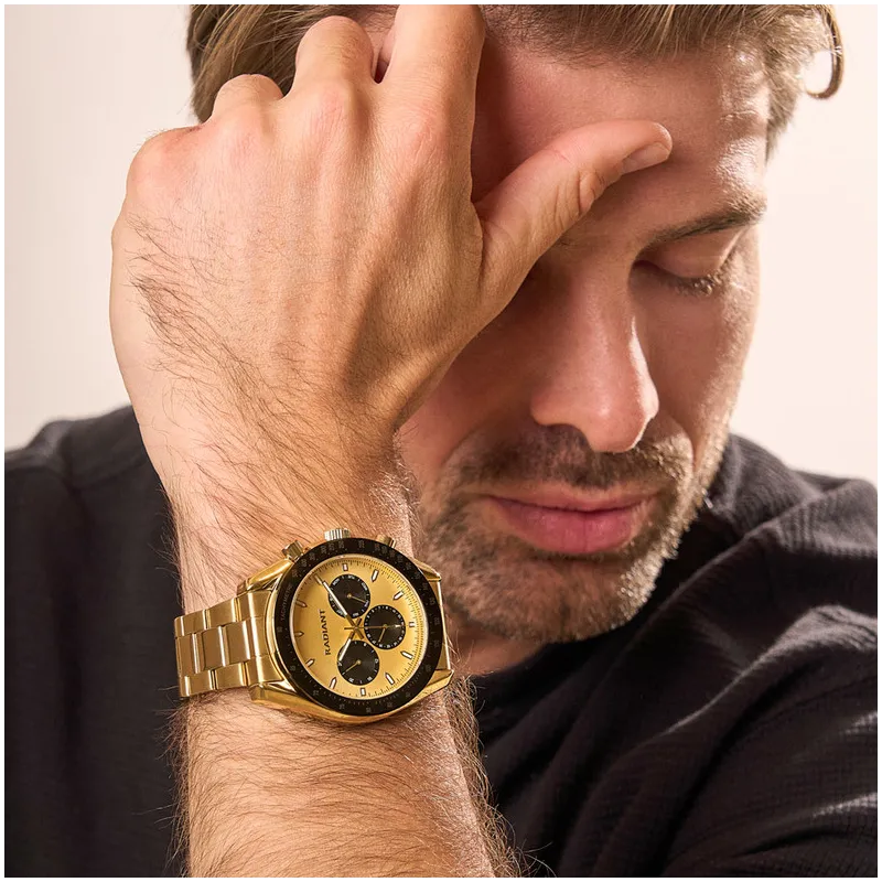 Relógio Homem Marlon Preto Dourado