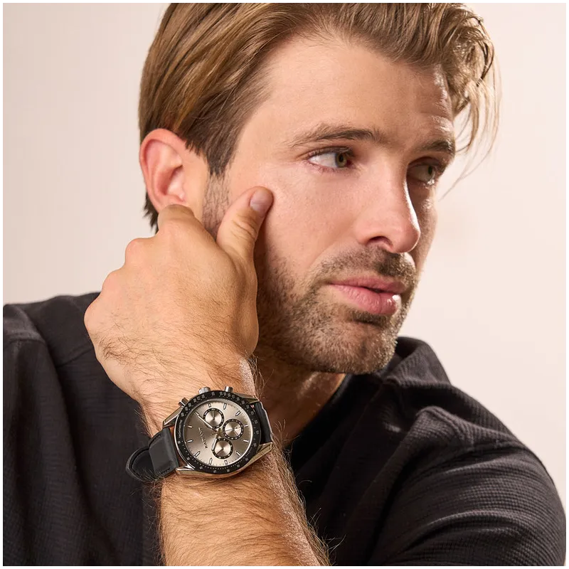 Relógio Homem Marlon Cinza Silicone