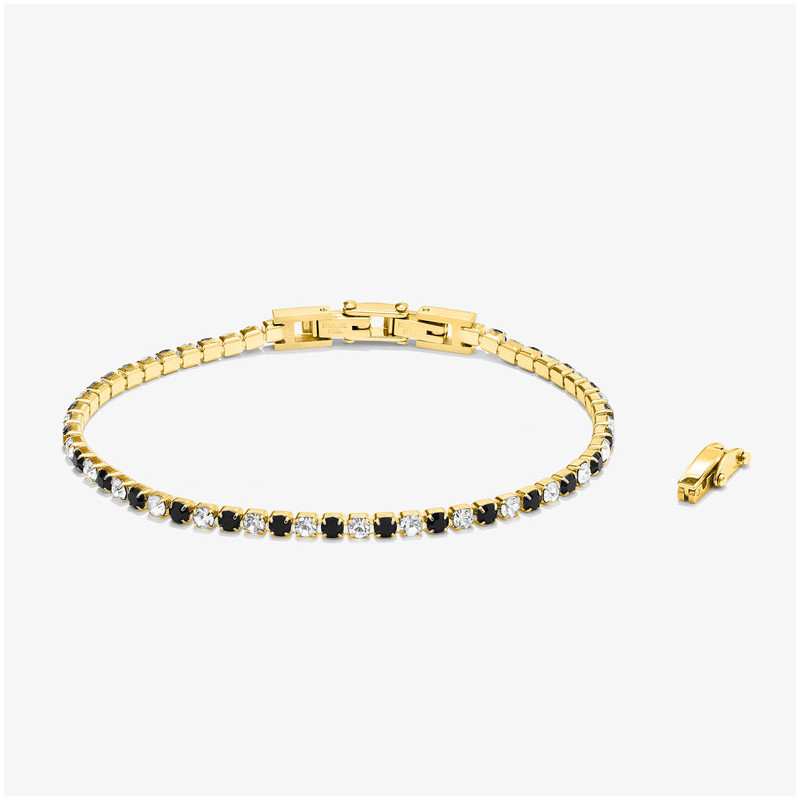 Pulseira Riviere Dourada, Preta e Branca FREEDOM Homem RADIANT Joias