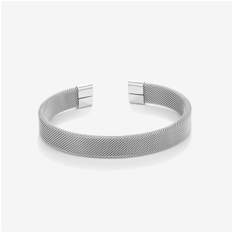 Pulseira Cerâmica Semi Bangle Prateada BAND Homem RADIANT Joias