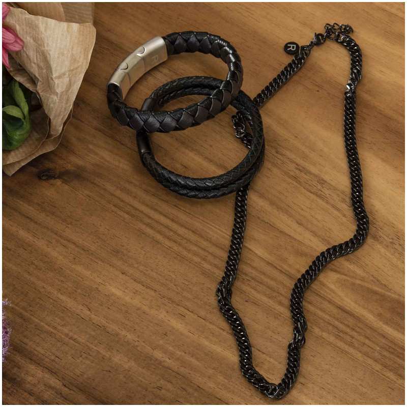 Pulseira Pele Preta NATURE Homem RADIANT Joias