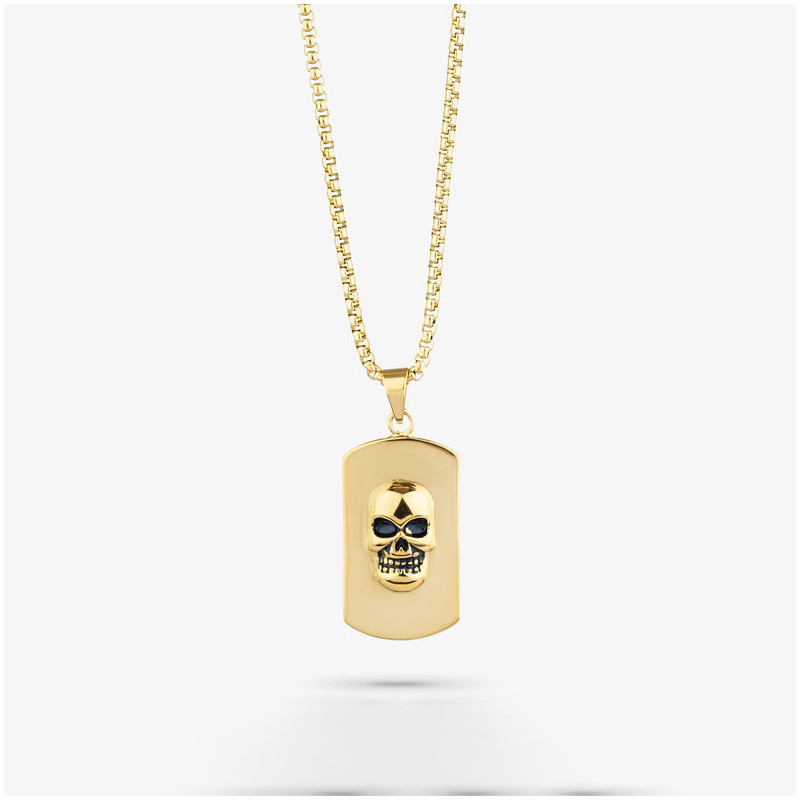 Colar Caveira Dourado ROUTE 66 Homem RADIANT Joias