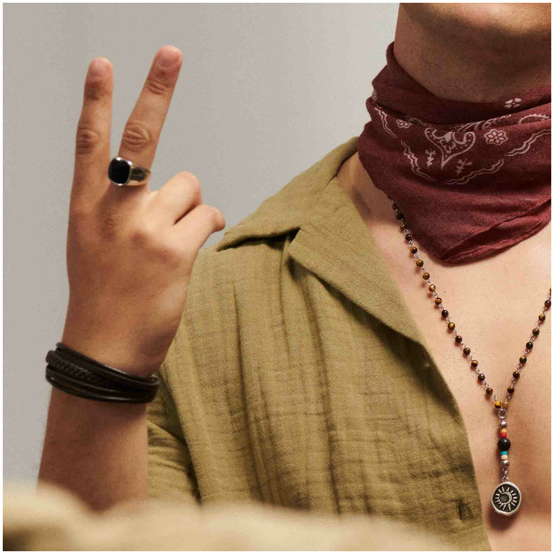 Pulseira Homem Cande Couro Castanho