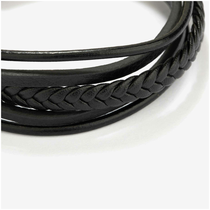 Pulseira Homem Cande Couro Preto