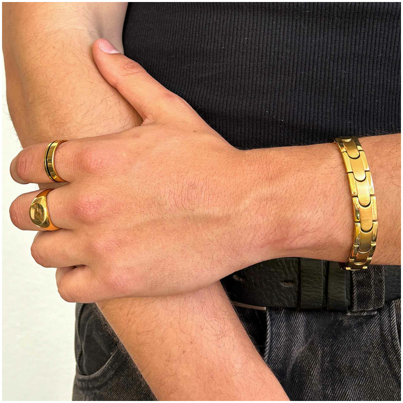 Pulseira Homem Txema Elos Dourada