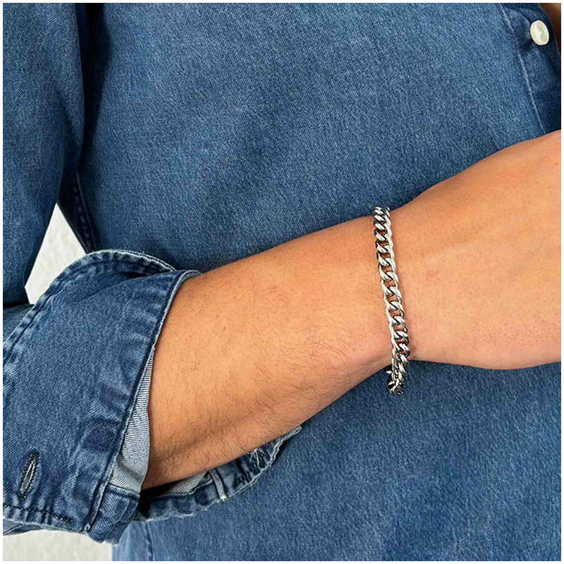 Pulseira Homem Txema Flat Prateada