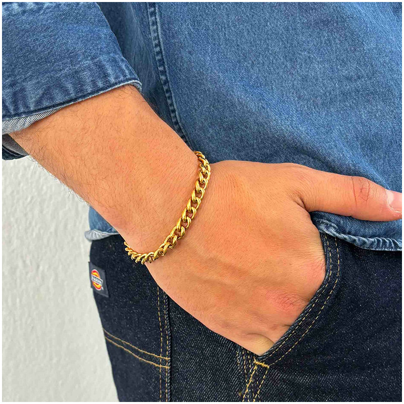 Pulseira Homem Txema Flat Dourada