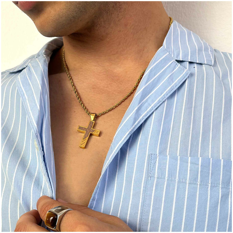 Colar Homem Mateo Cruz Dourado