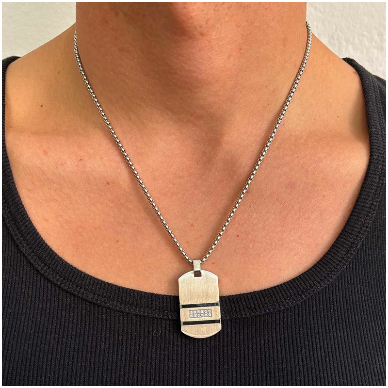 Colar Homem Martinez com Placa Dourada