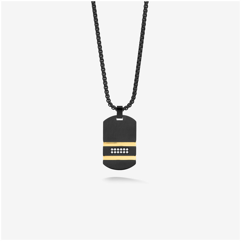 Colar Homem Martinez Preto e Dourado