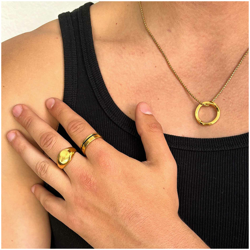 Colar Homem Piti Anel Dourado