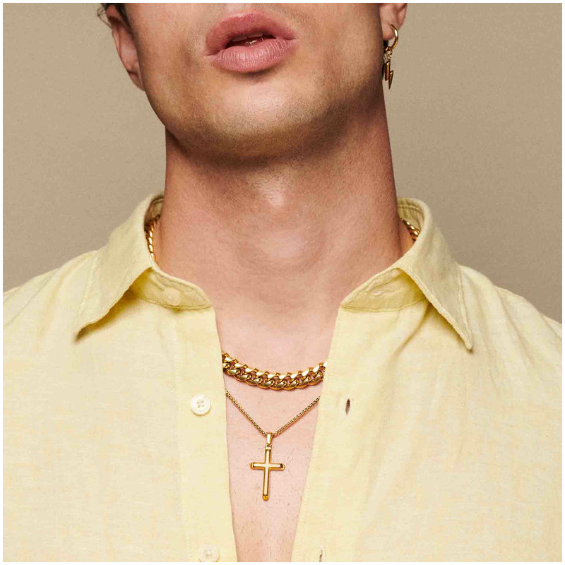 Colar Homem Musculitos Elos Dourado