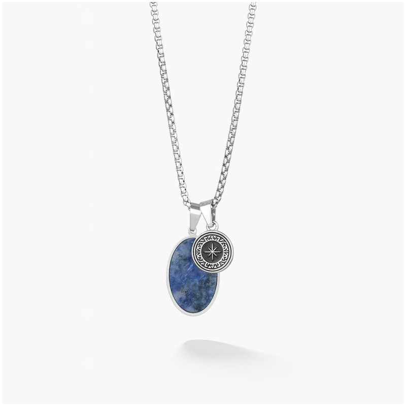 Colar Palau Homem Medalha Azul
