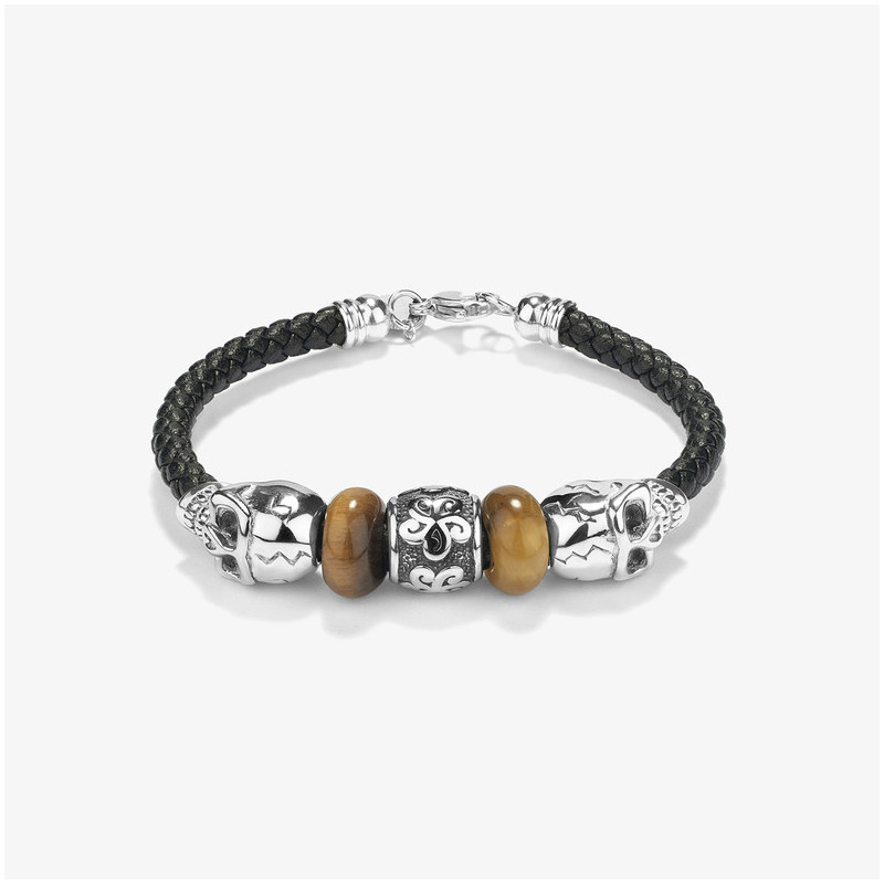 Pulseira Homem Pirate Esferas Prata