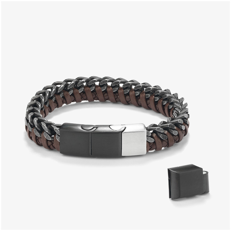 Pulseira Homem Hunter Couro Castanho