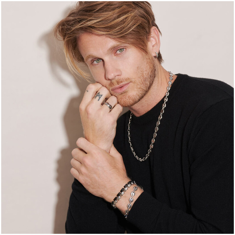 Bracelete Homem Padlock Prata
