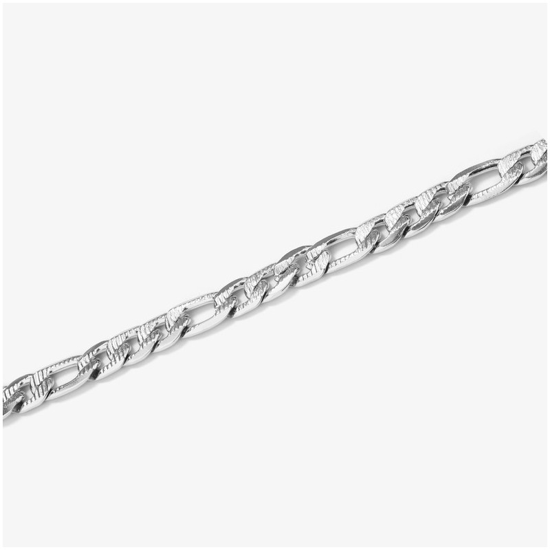 Bracelete Homem Padlock Texturado Prata