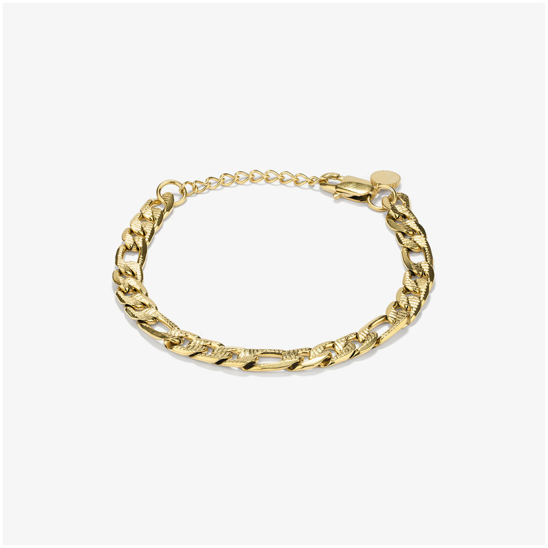 Bracelete Homem Padlock Texturado Ouro