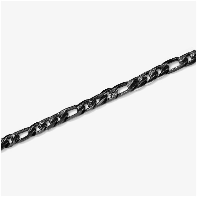 Bracelete Homem Padlock Texturado Preto
