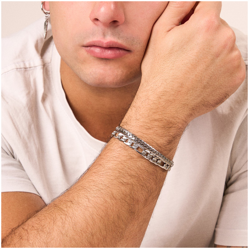 Bracelete Homem Flat Padlock Prata
