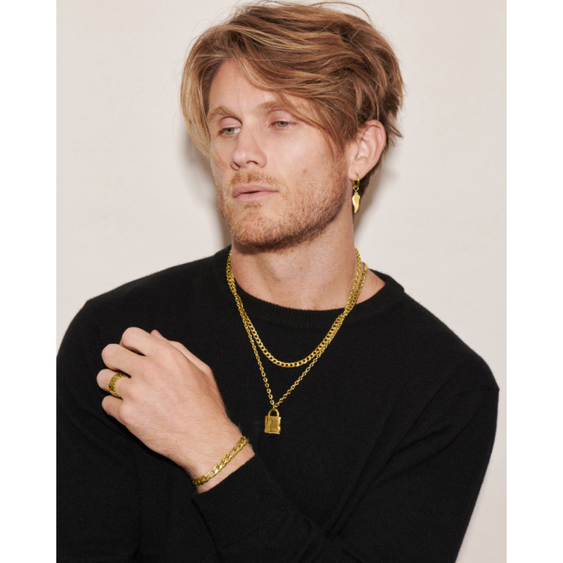 Colar Homem Flat Padlock Ouro
