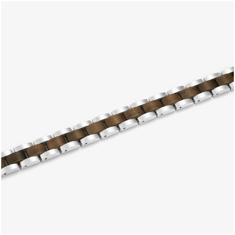 Pulseira Homem Nature Prata/Wood Multi